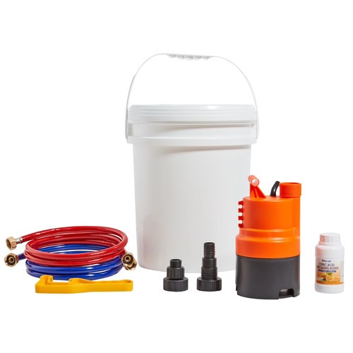 Tankless water heater flush - water,